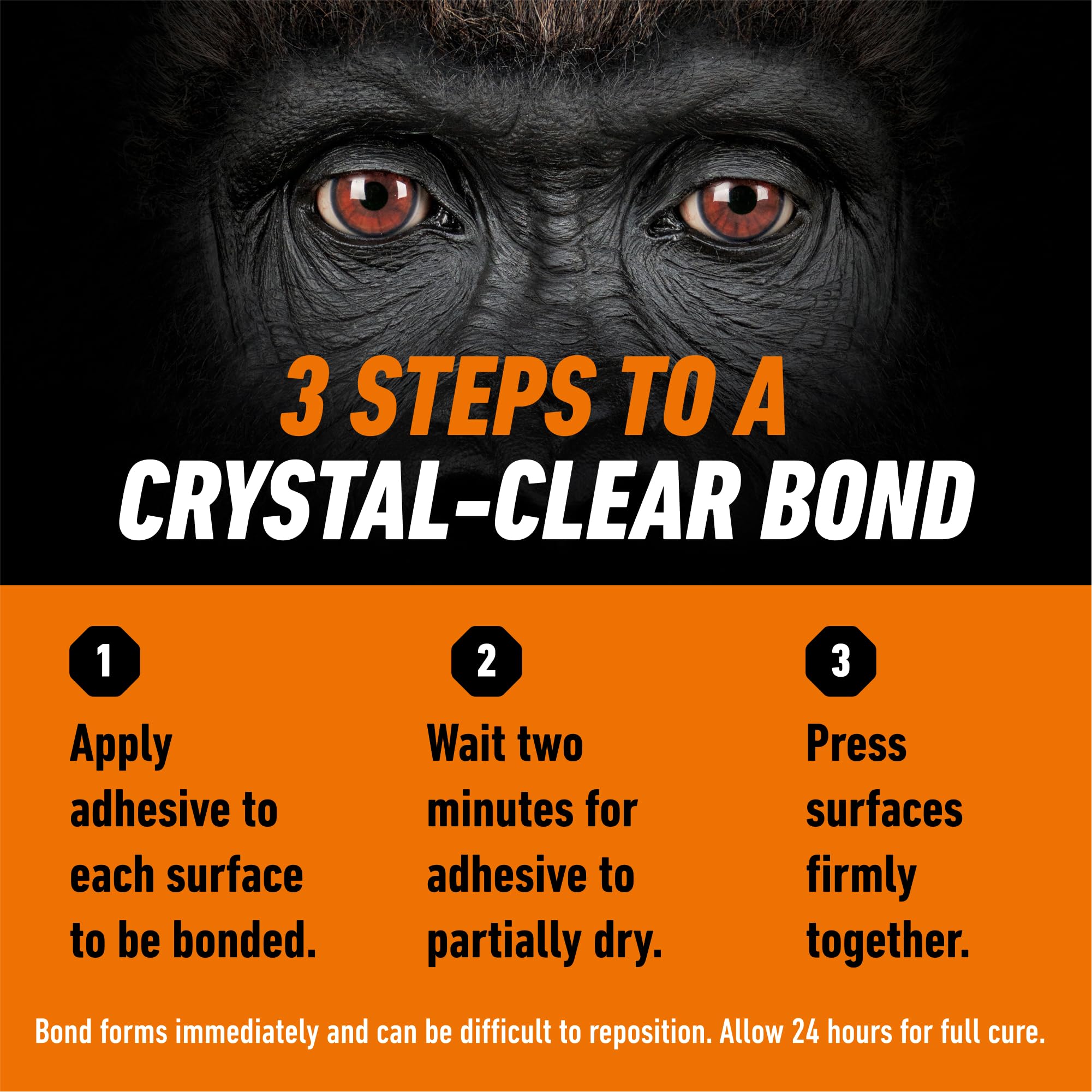 Gorilla Clear Grip Waterproof Contact Adhesive; Fast-Setting; Waterproof; Flexible; Permanent Bond; 3 Ounce Tube; Crystal Clear (Pack of 3) - Image 6