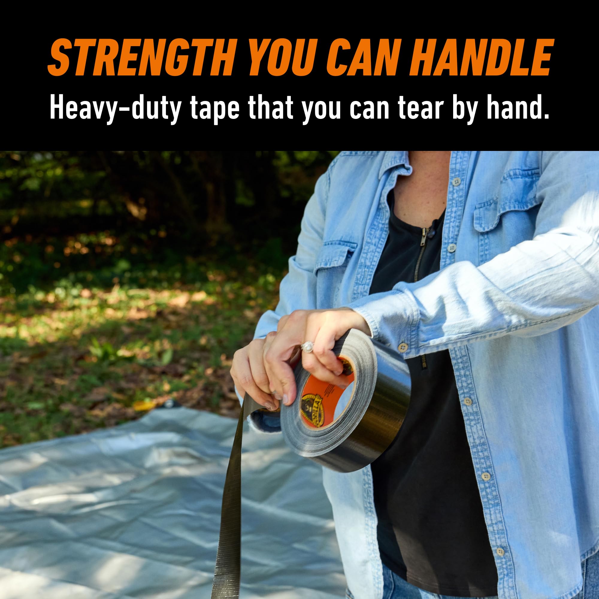 Gorilla Duct Tape, Black Tape, 1.88" x 35 yd (Pack of 1) - Heavy Duty and Weather Resistant for Indoor or Outdoor - Image 4