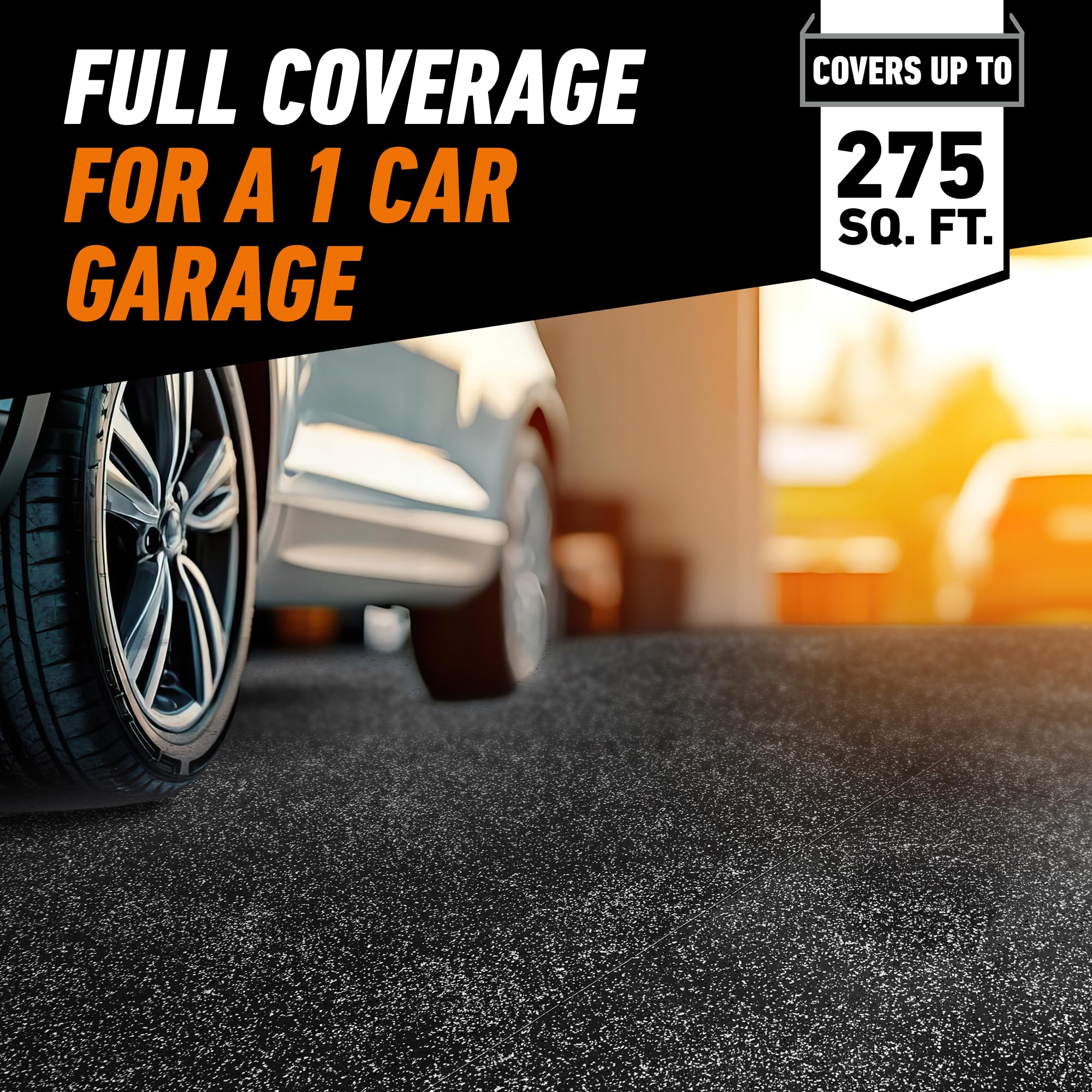 Gorilla Epoxy Garage Floor Coating (7 pc) Kit, 1-Car, Concrete Flooring, 100% Solids, Superior Adhesion, Incredibly Durable High Gloss Black Finish, 275 sq. ft. Coverage - Image 5