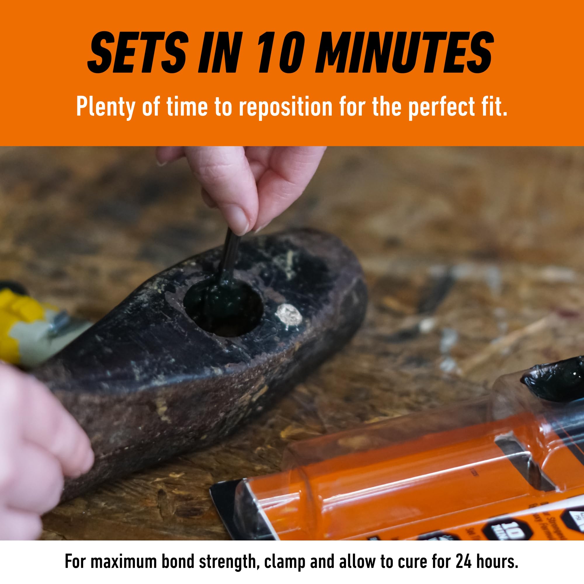 Gorilla Epoxy Ultimate, Waterproof, 10 Minute Set, Permanent Bond, Dries Black, 0.85oz Syringe (Pack of 1) - Image 7