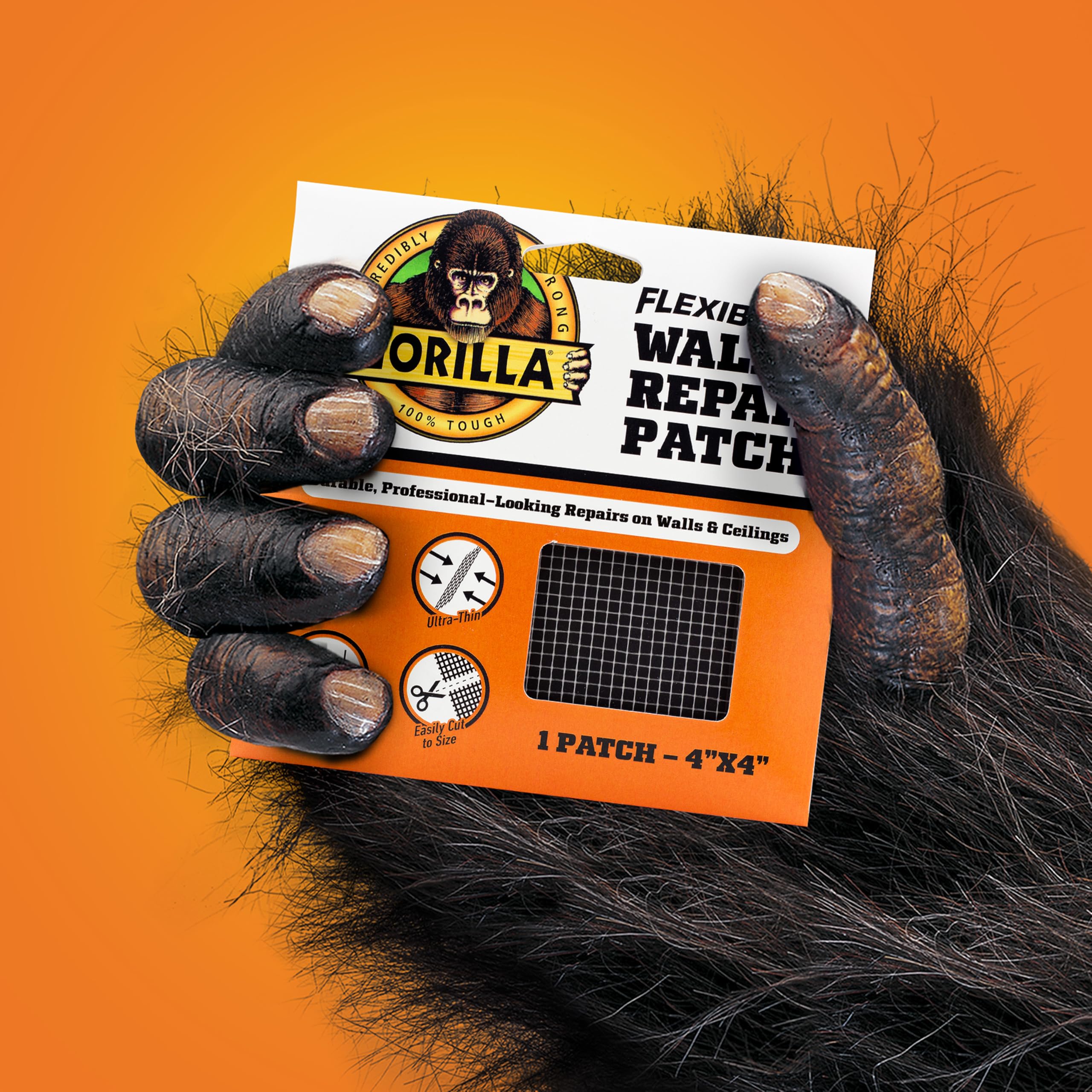 Gorilla Flexible Wall Repair Patch, 4”x 4”, (Pack of 1) – Durable, Professional Looking Repairs on Walls & Ceilings - Image 4
