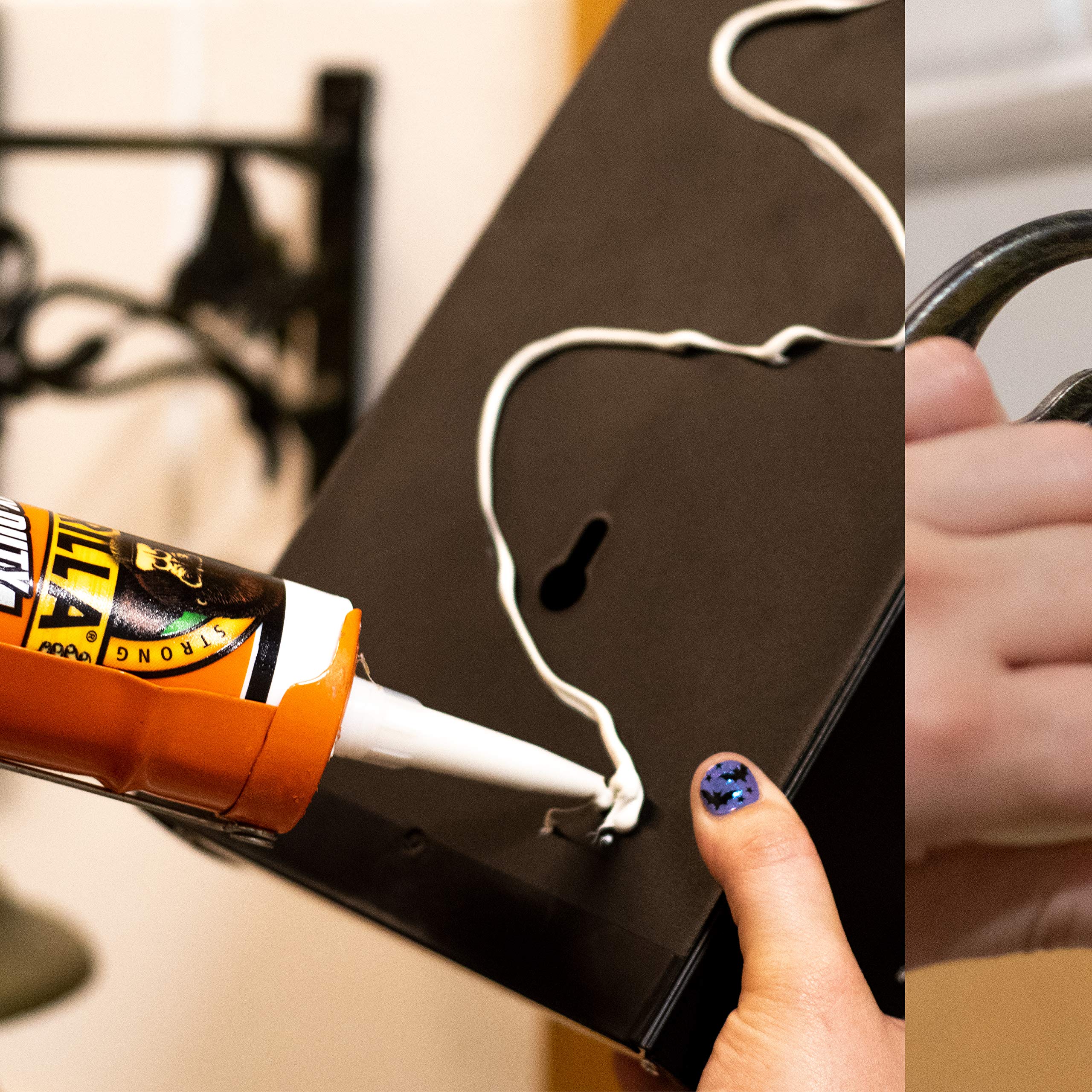 Gorilla Heavy Duty Construction Adhesive, White Glue, 9 Ounce Cartridge (Pack of 1) - Gap Filling and Waterproof - Image 3