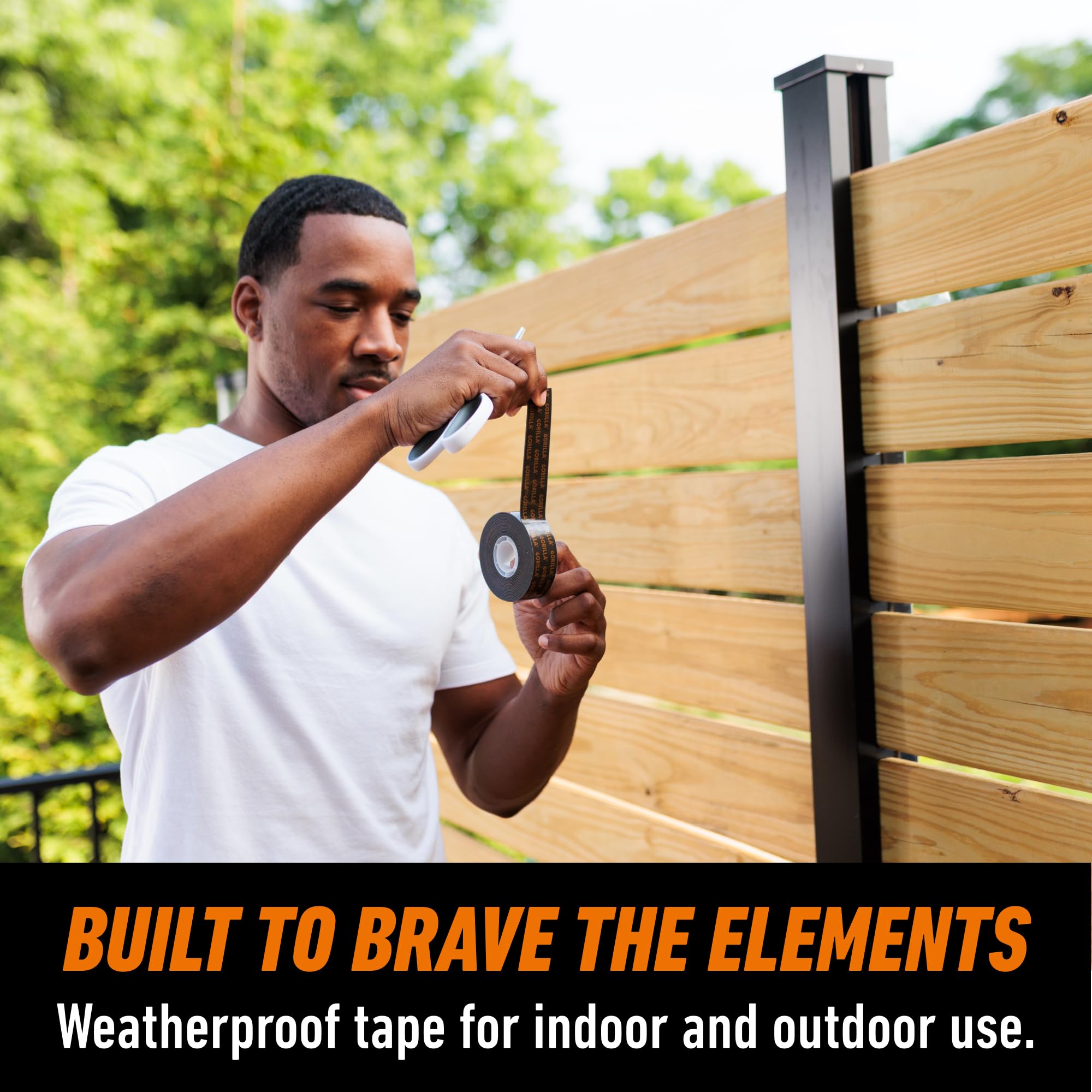 Gorilla - Heavy Duty Double Sided Mounting Tape, Weatherproof, 1" x 60", Black, (Pack of 12) - Image 5