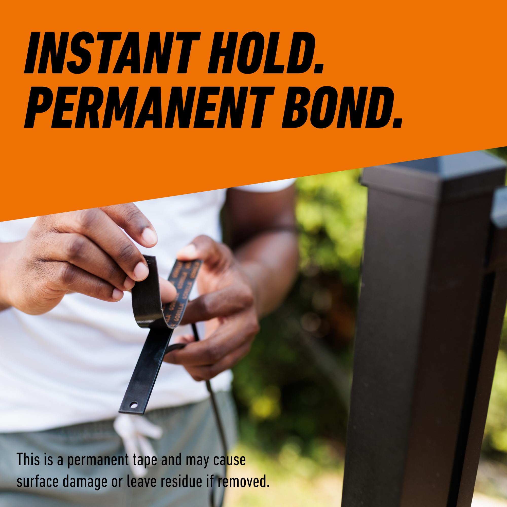 Gorilla - Heavy Duty Double Sided Mounting Tape, Weatherproof, 1" x 60", Black, (Pack of 12) - Image 7