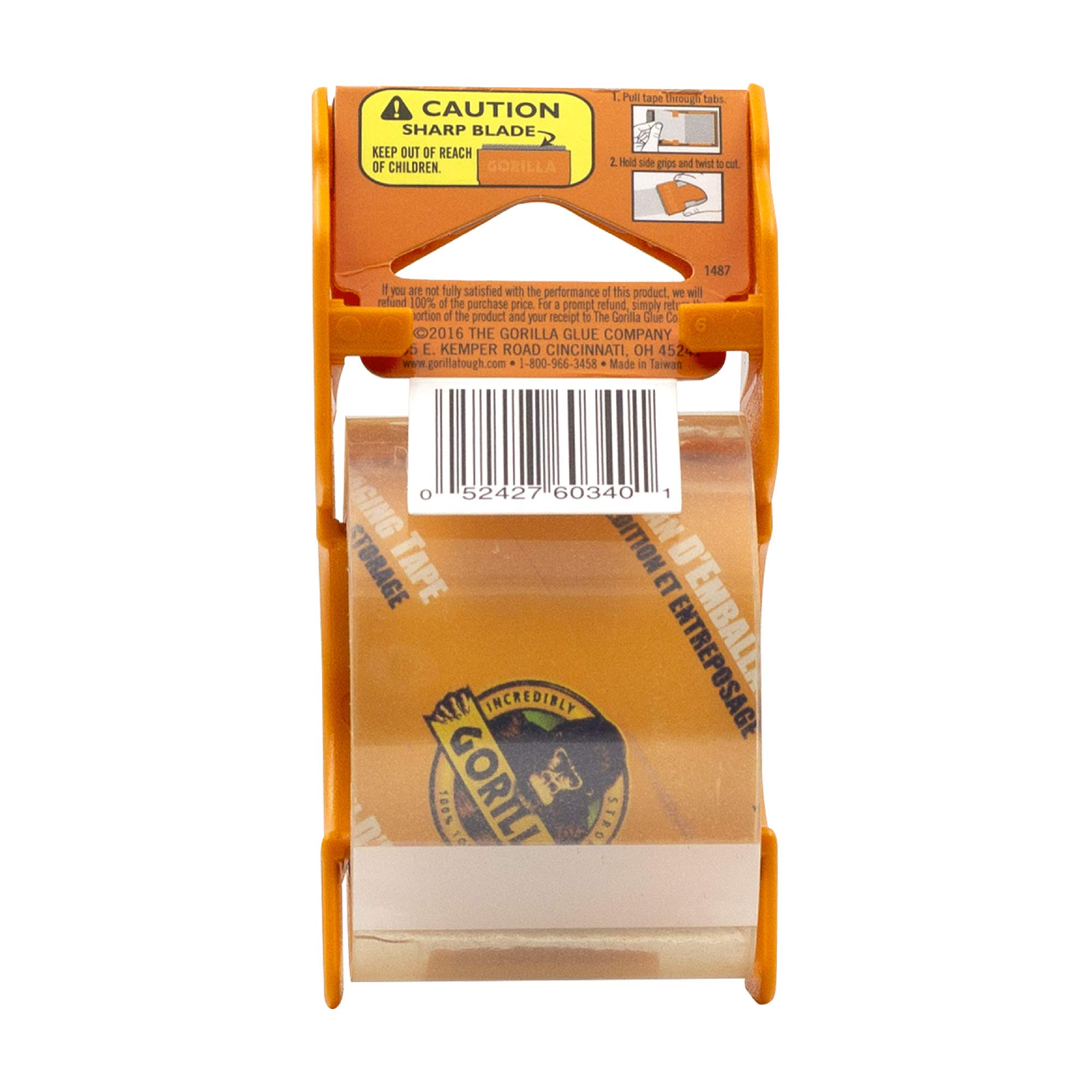 Gorilla Heavy Duty Packing Tape with Dispenser for Moving, Shipping and Storage, 1.88" x 25 yd, Clear, (Pack of 9) - Image 3