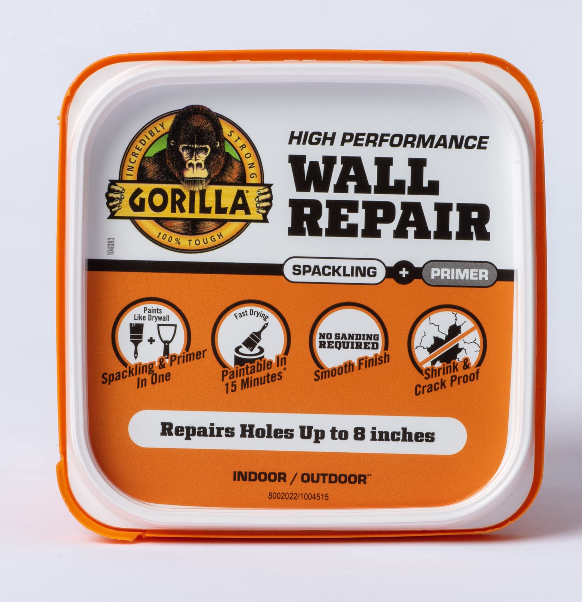 Gorilla Heavy Duty Wall Repair Spackling + Primer, 16 Ounce Tub,White - Image 10