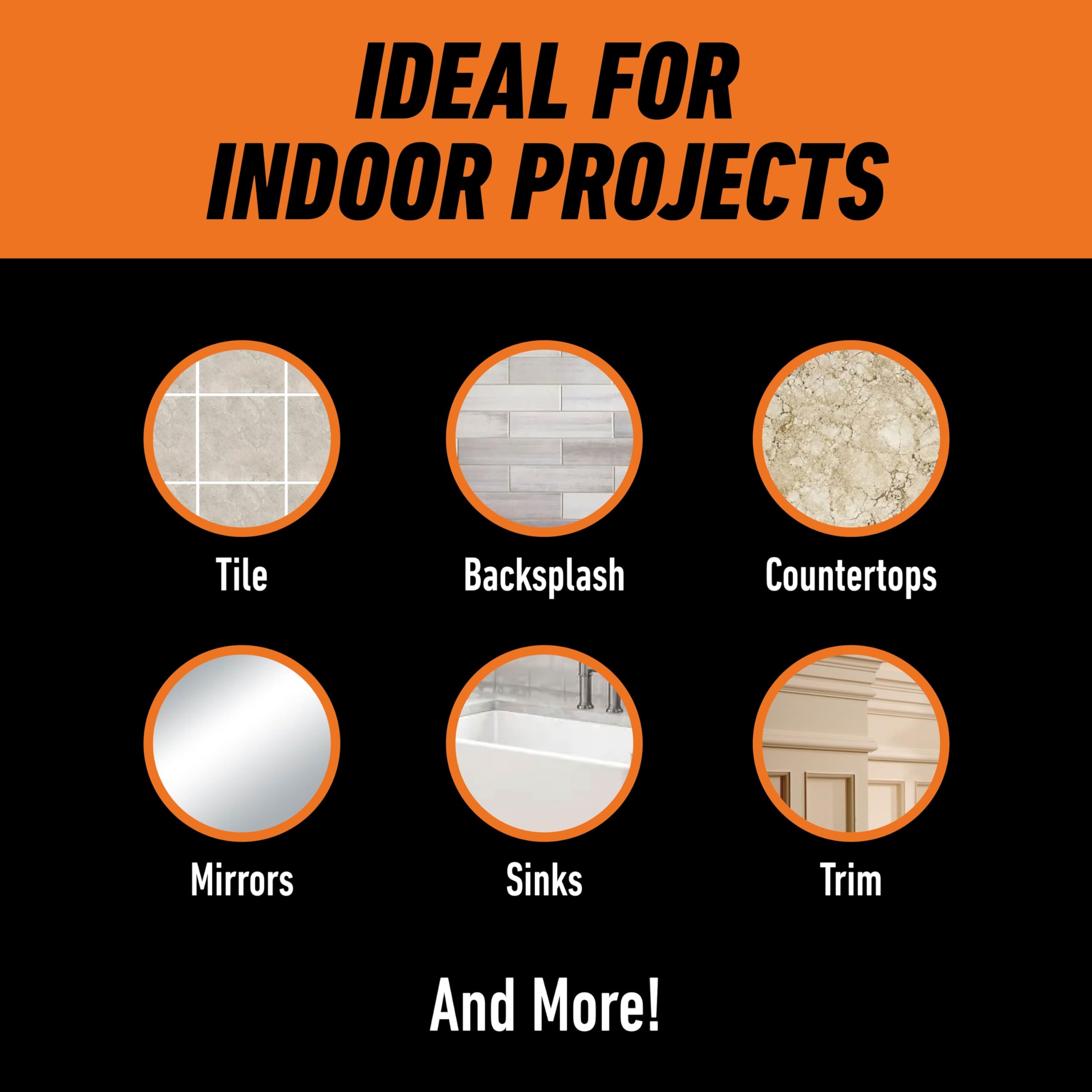 Gorilla Kitchen & Bath Construction Adhesive, Heavy Duty Strong Waterproof Bond, White, 9 fl. oz. Cartridge - Image 3