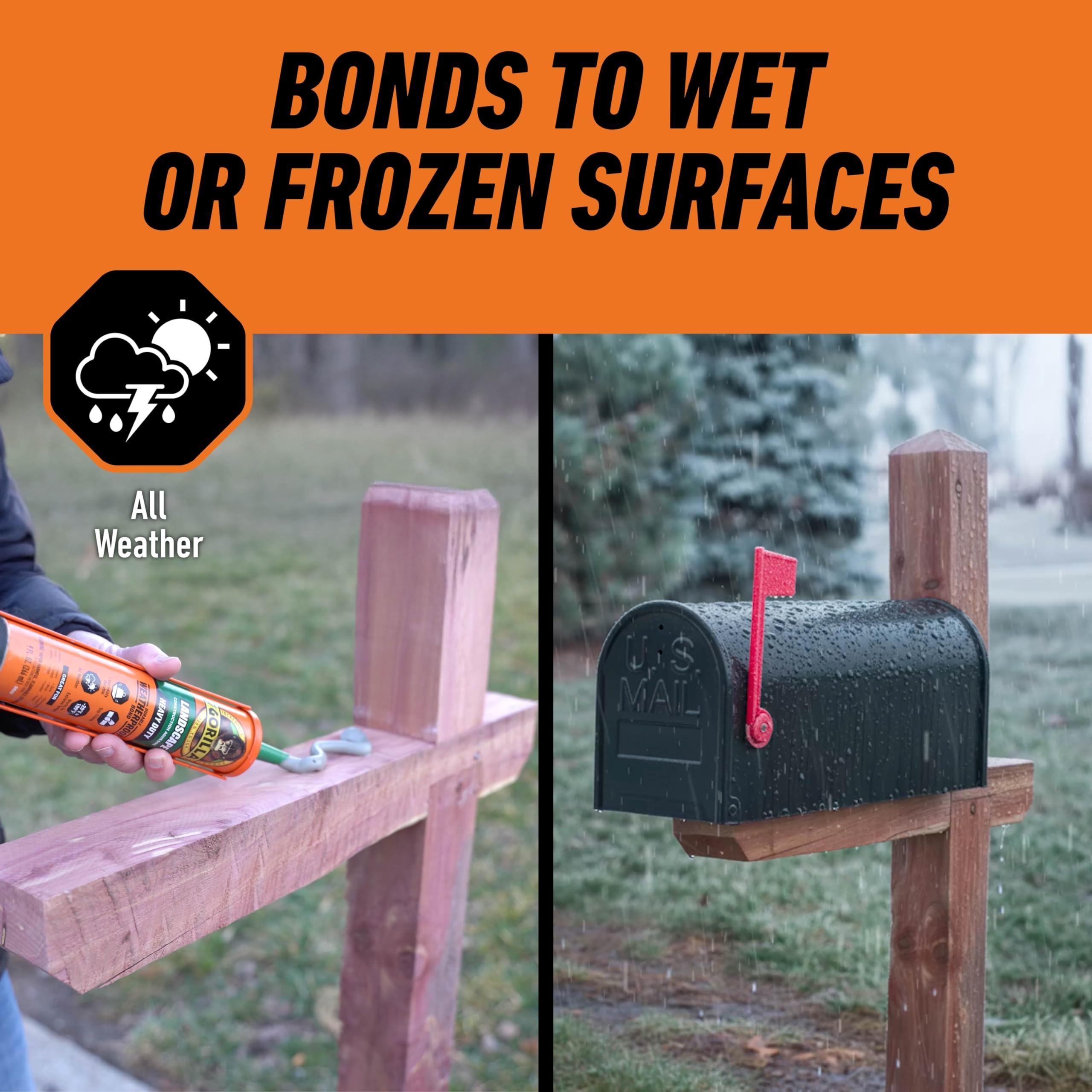 Gorilla Landscape Construction Adhesive, Heavy Duty Weatherproof Bond, Gray, 9 fl. oz. Cartridge - Image 4