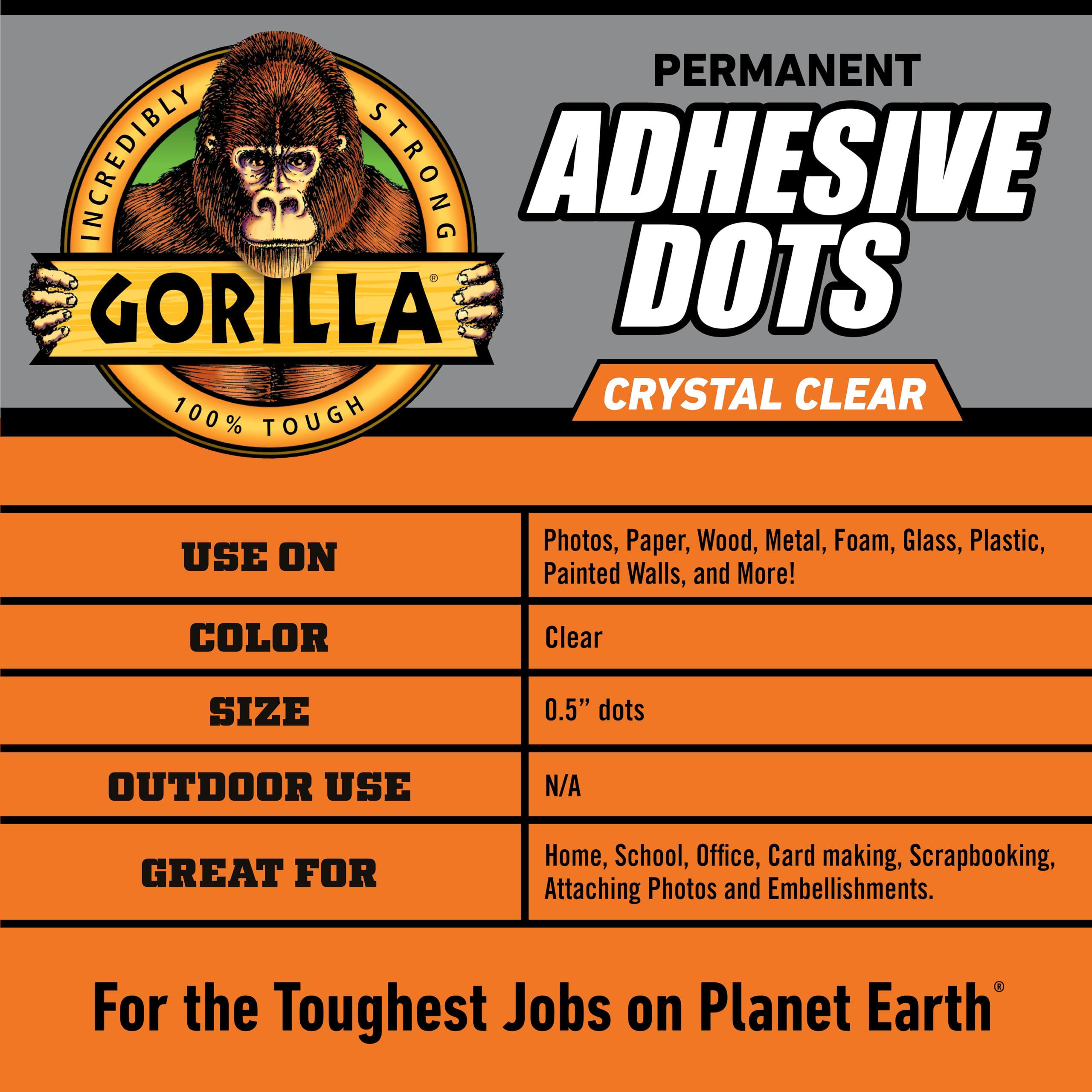 Gorilla Permanent Adhesive Dots, Double-Sided, Clear, 0.5" Diameter, 150 Pieces (Pack of 8) - No Mess, Photo Safe - Image 5