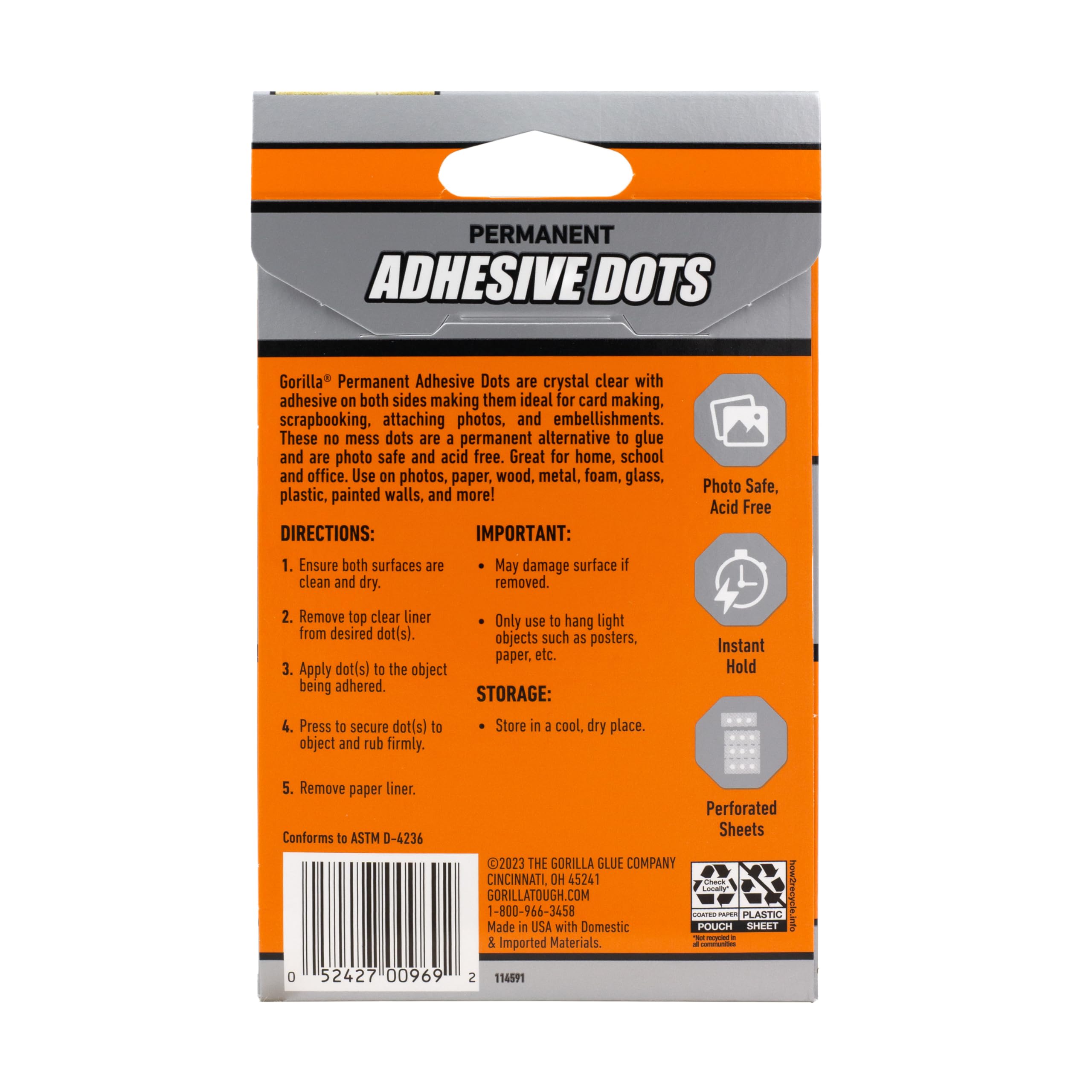 Gorilla Permanent Adhesive Dots, Double-Sided, Clear, 0.5" Diameter, 150 Pieces (Pack of 8) - No Mess, Photo Safe - Image 6