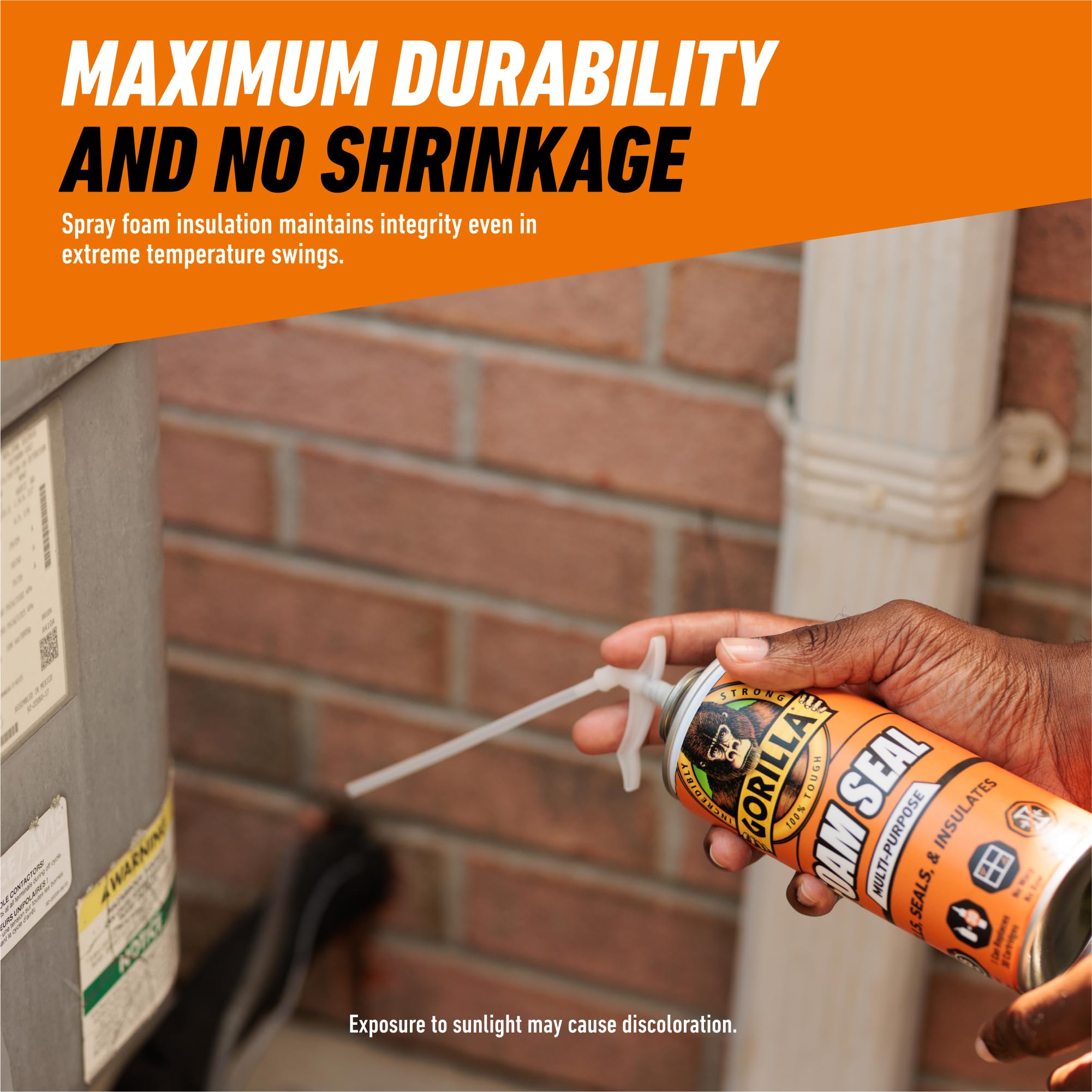 Gorilla Spray Foam Sealant, Light Gray Color, 12 Ounce (Pack of 2) - Multi-Purpose Expanding Foam, Polyurethane Spray, Fills Gaps & Cracks - Image 5