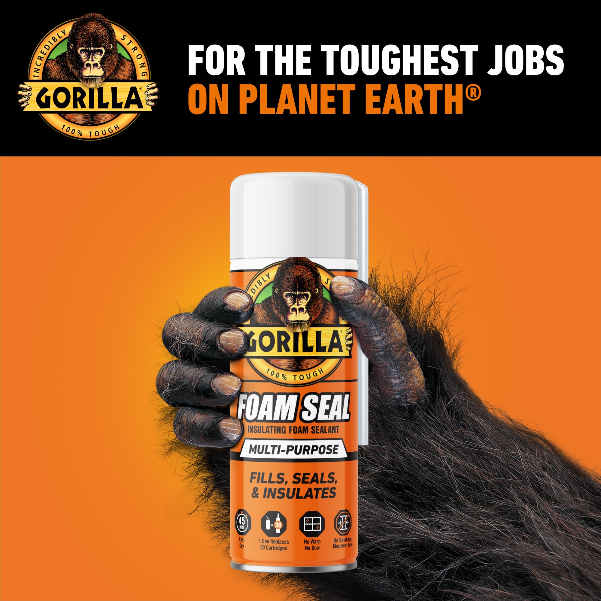 Gorilla Spray Foam Sealant, Light Gray Color, 12 Ounce (Pack of 2) - Multi-Purpose Expanding Foam, Polyurethane Spray, Fills Gaps & Cracks - Image 8