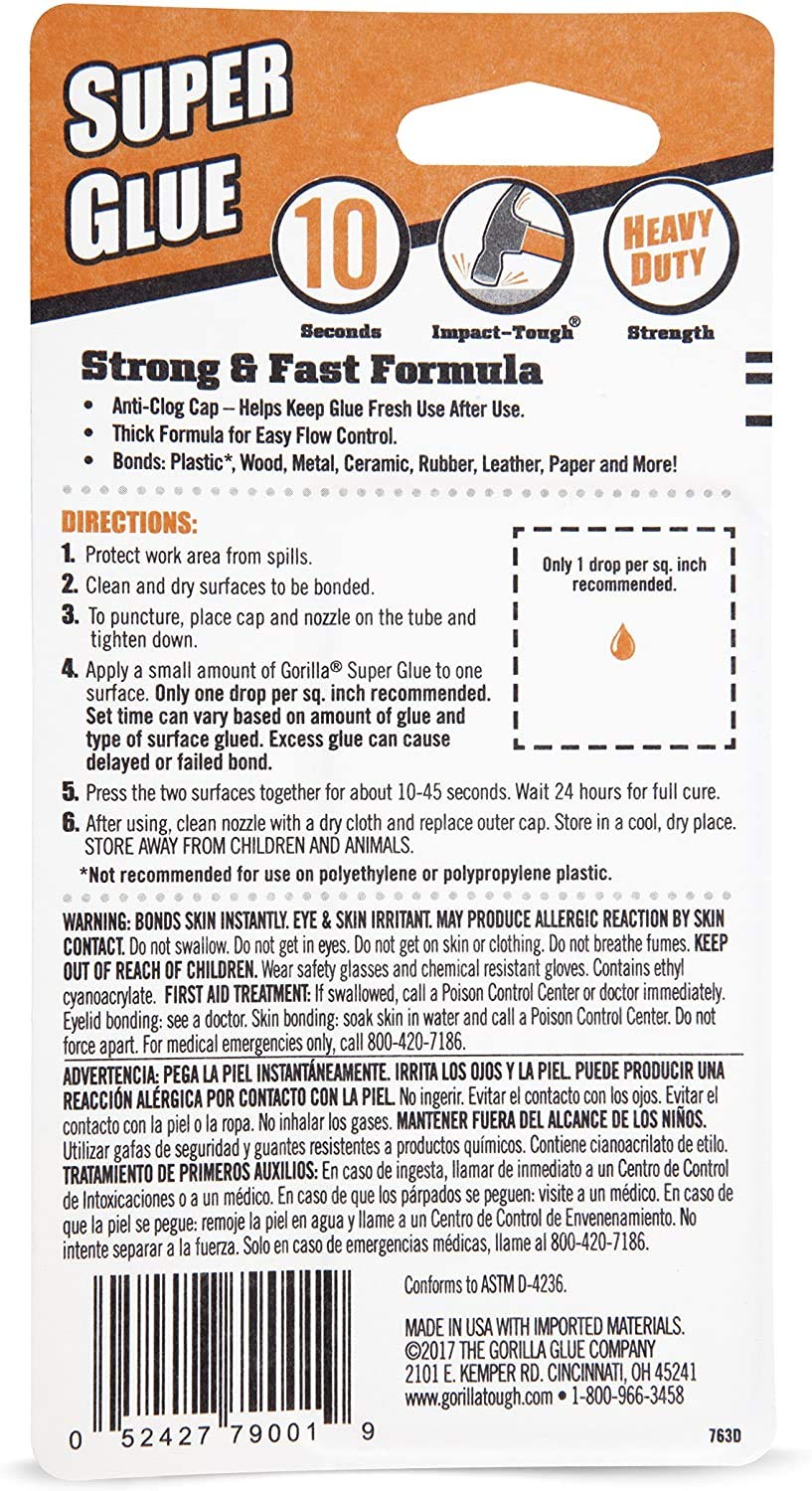 Gorilla Super Glue, Clear Glue, 20 Gram (Pack of 10) - All Purpose and Fast Setting for Projects and Repairs - Image 3