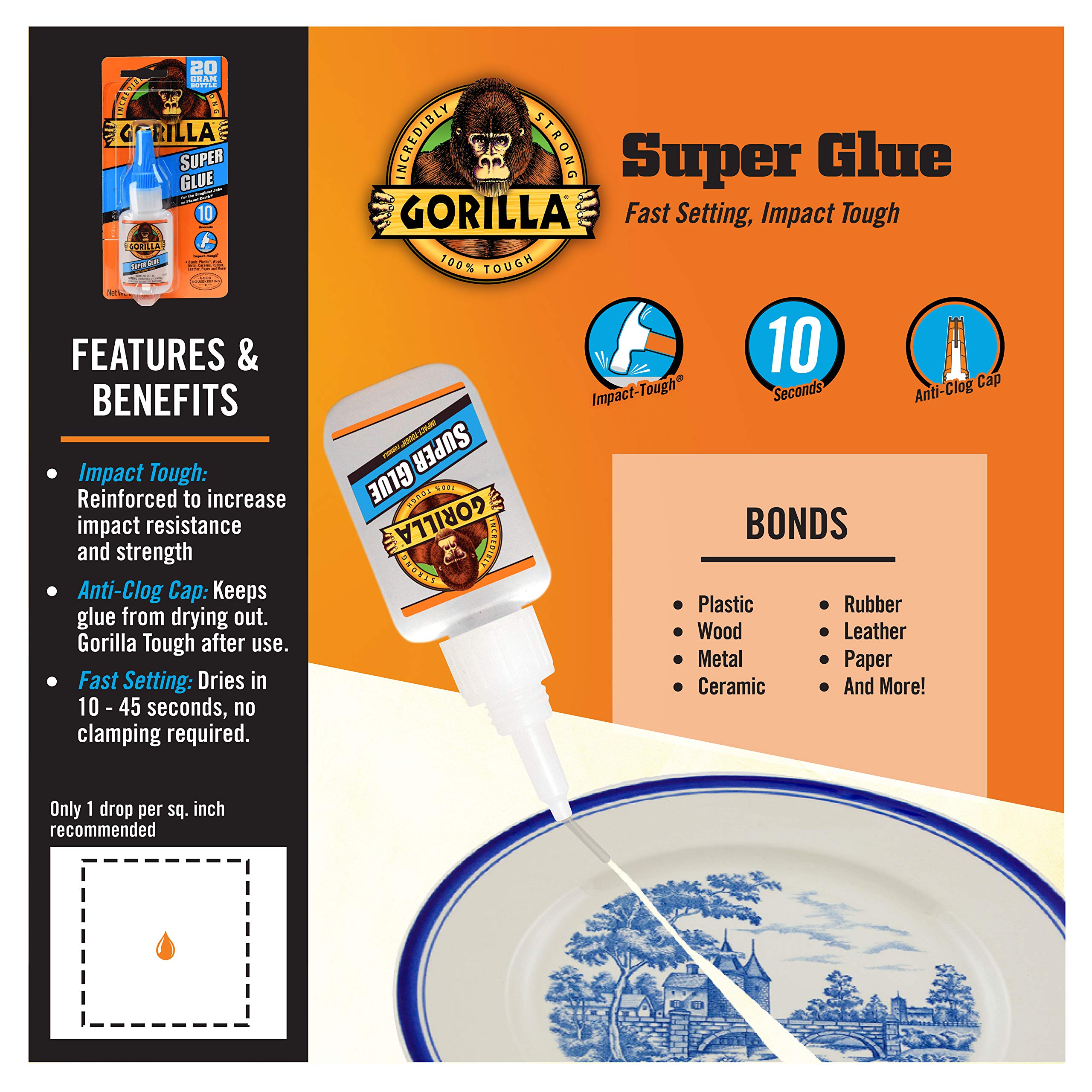 Gorilla Super Glue, Clear Glue, 20 Gram (Pack of 10) - All Purpose and Fast Setting for Projects and Repairs - Image 6