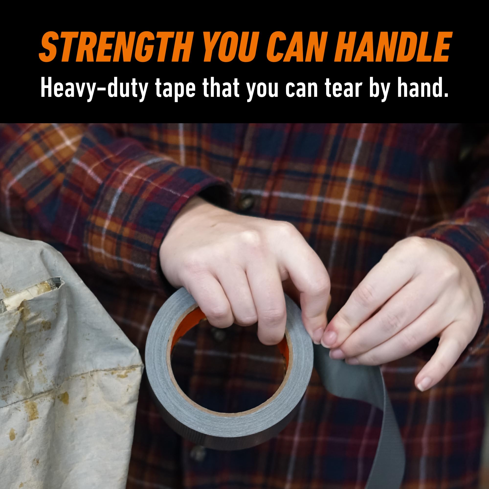 Gorilla Tape, 1.88 in x 10 yd, Silver (Pack of 1) - Duct, Utility, Triple Layer Strength, Indoor & Outdoor, Weather Resistant Shell - Image 4