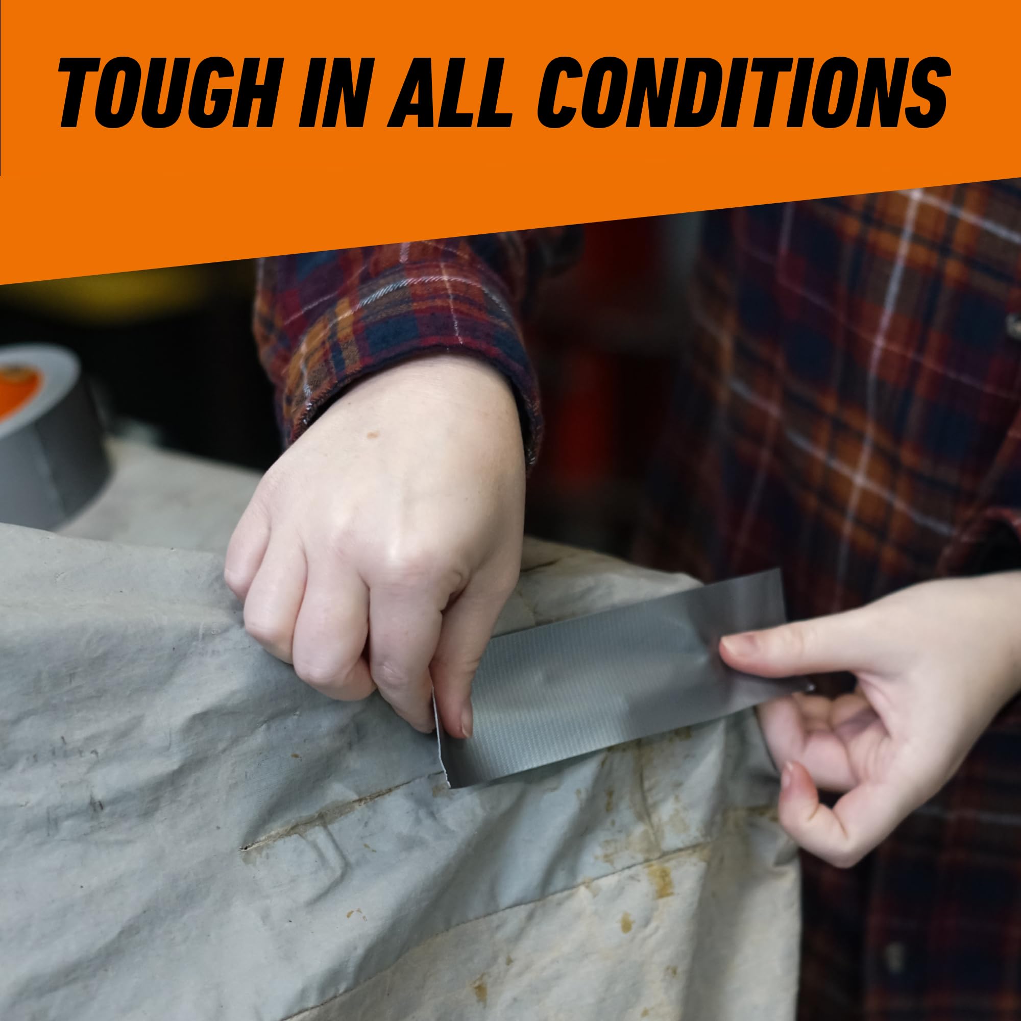 Gorilla Tape, 1.88 in x 10 yd, Silver (Pack of 1) - Duct, Utility, Triple Layer Strength, Indoor & Outdoor, Weather Resistant Shell - Image 5