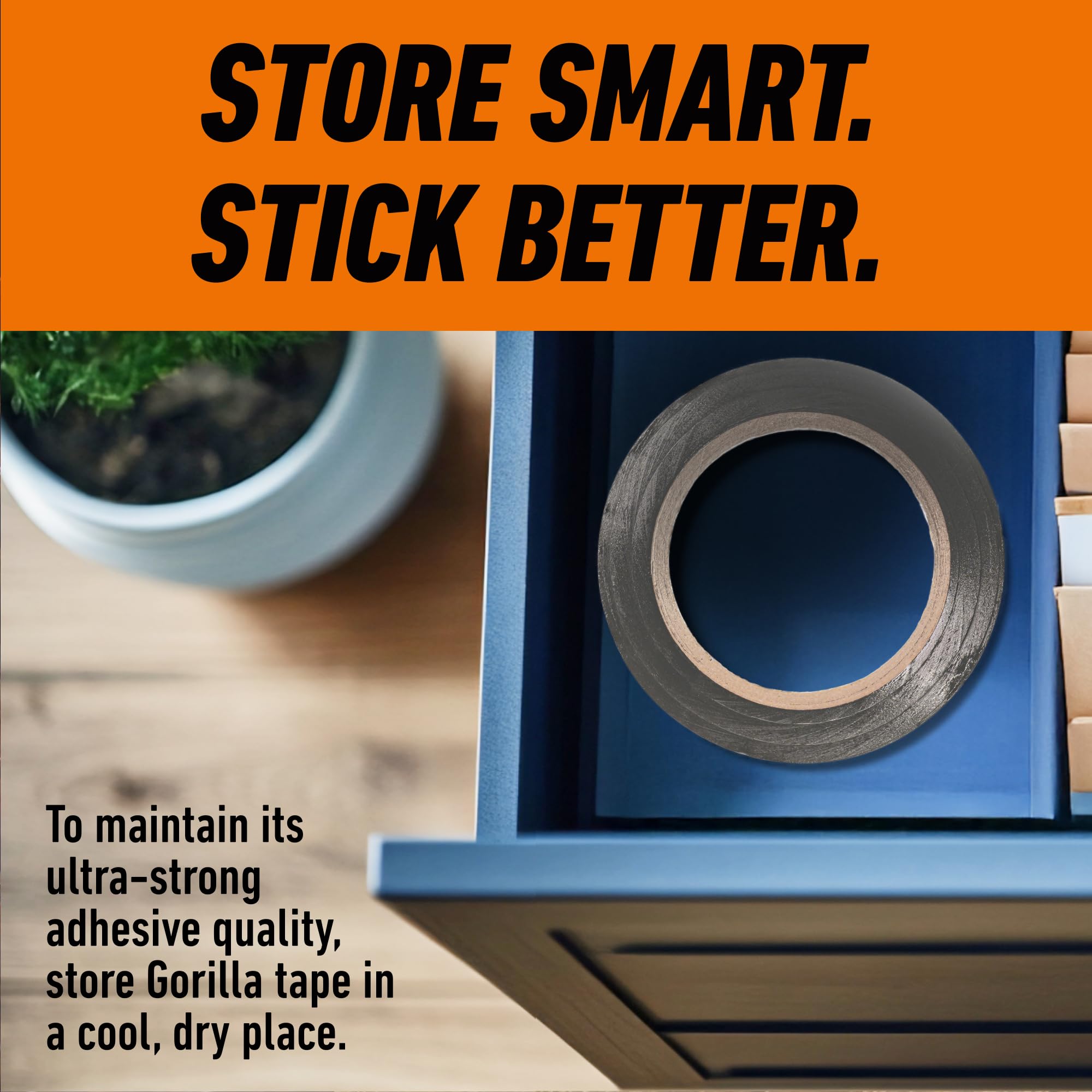 Gorilla Tape, 1.88 in x 10 yd, Silver (Pack of 1) - Duct, Utility, Triple Layer Strength, Indoor & Outdoor, Weather Resistant Shell - Image 7