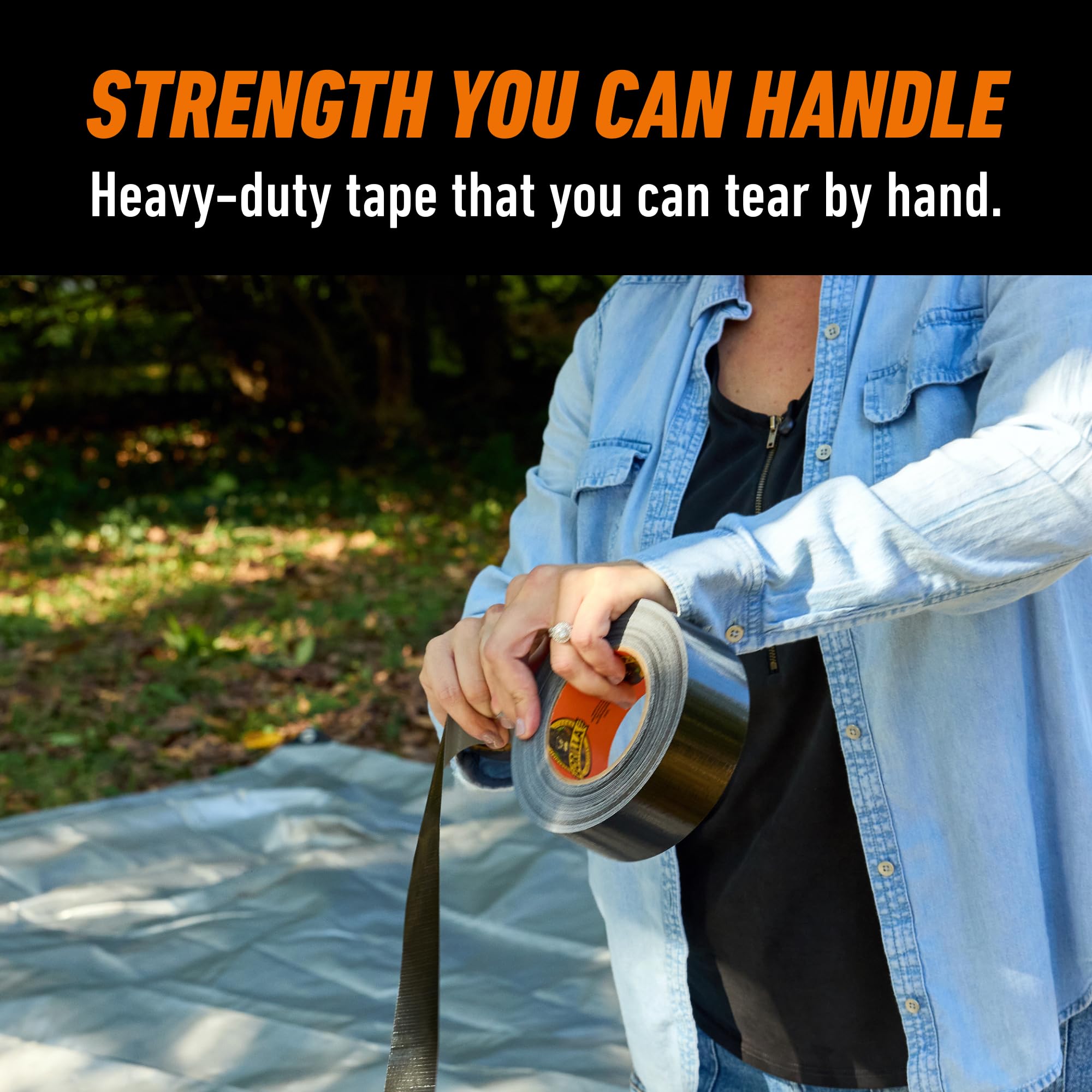 Gorilla Tape, Duct, Utility, Triple Layer Strength, Indoor & Outdoor, Weather Resistant Shell, 1.88 in x 10 yd, Black, (Pack of 2) - Image 4