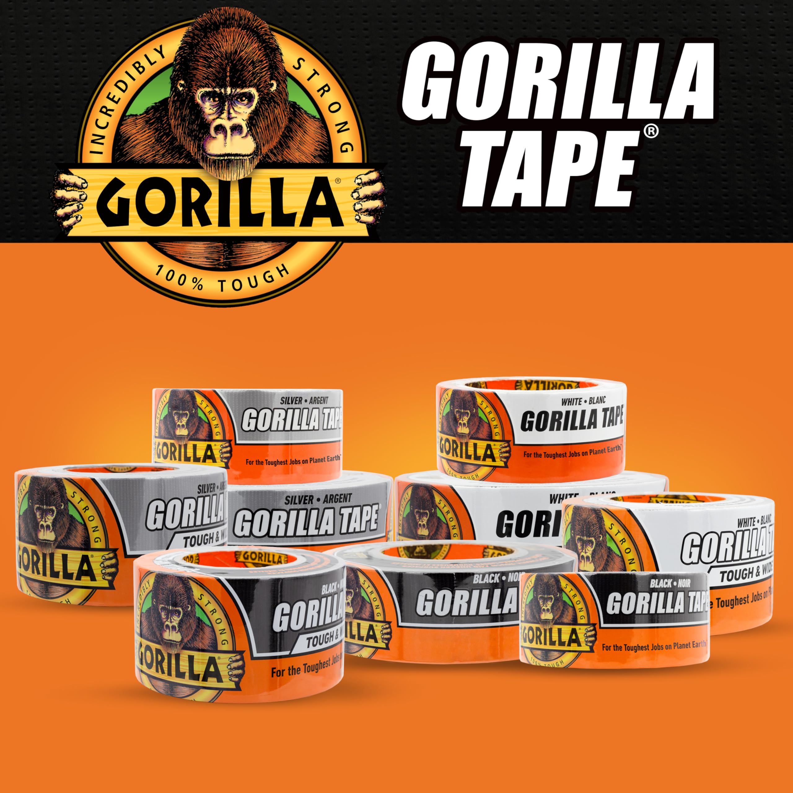 Gorilla Tape Tough & Wide, Black Tape, 2.88" x 25 yd (Pack of 4) - Heavy Duty and Weather Resistant for Indoor or Outdoor - Image 5