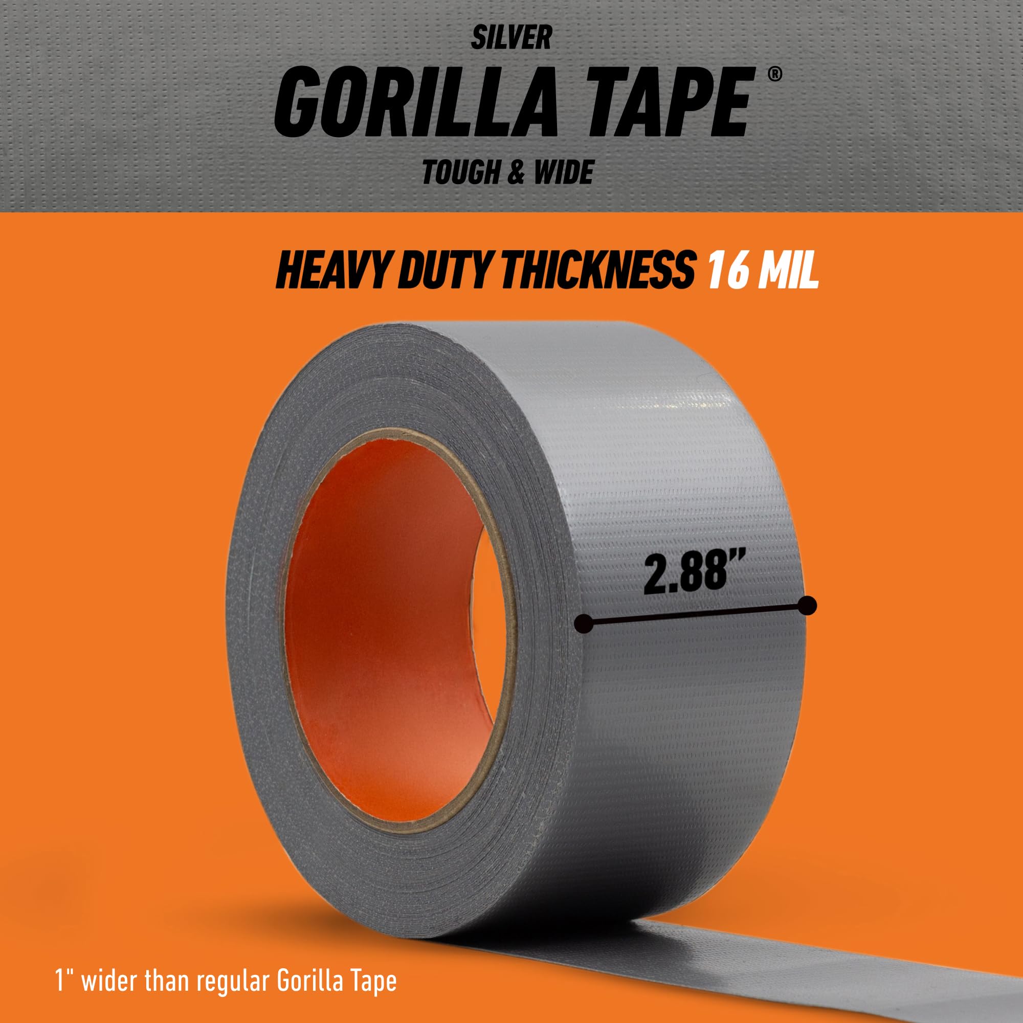 Gorilla Tape Tough & Wide, Silver Tape, 2.88" x 25 yd (Pack of 1) - Heavy Duty and Weather Resistant for Indoor or Outdoor - Image 8