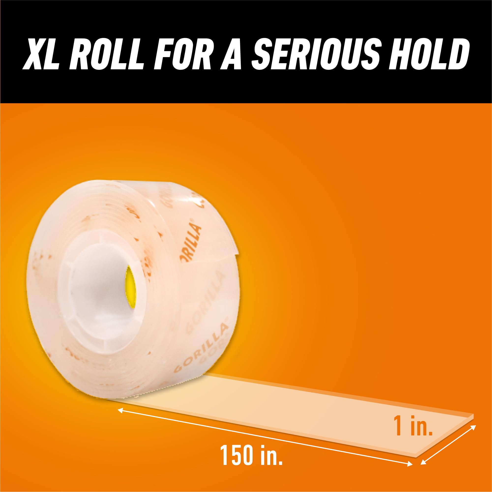 Gorilla Tough & Clear Double Sided Mounting Tape, Clear Tape, 1" x 150" (Pack of 12) - Weatherproof for Indoor or Outdoor - Image 6