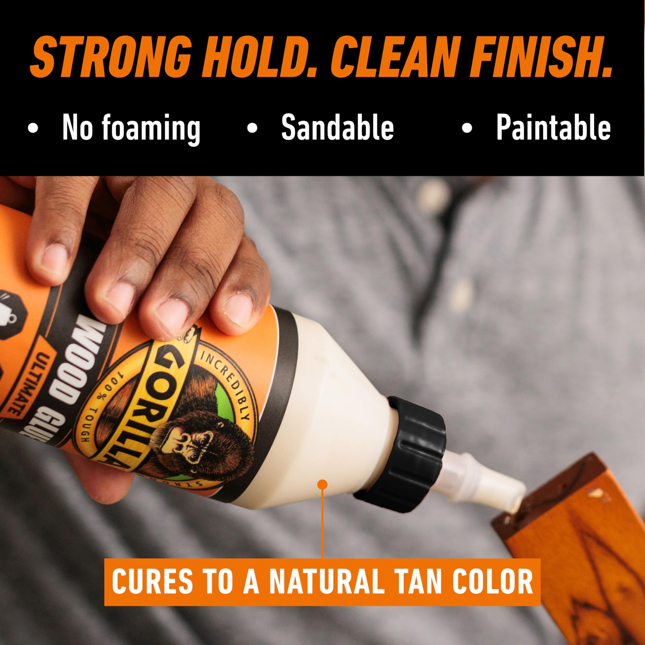 Gorilla Ultimate Waterproof Wood Glue, Natural Color, 18 oz (Pack of 1) – For Wood Working Projects and Repairs, Indoor & Outdoor - Image 4