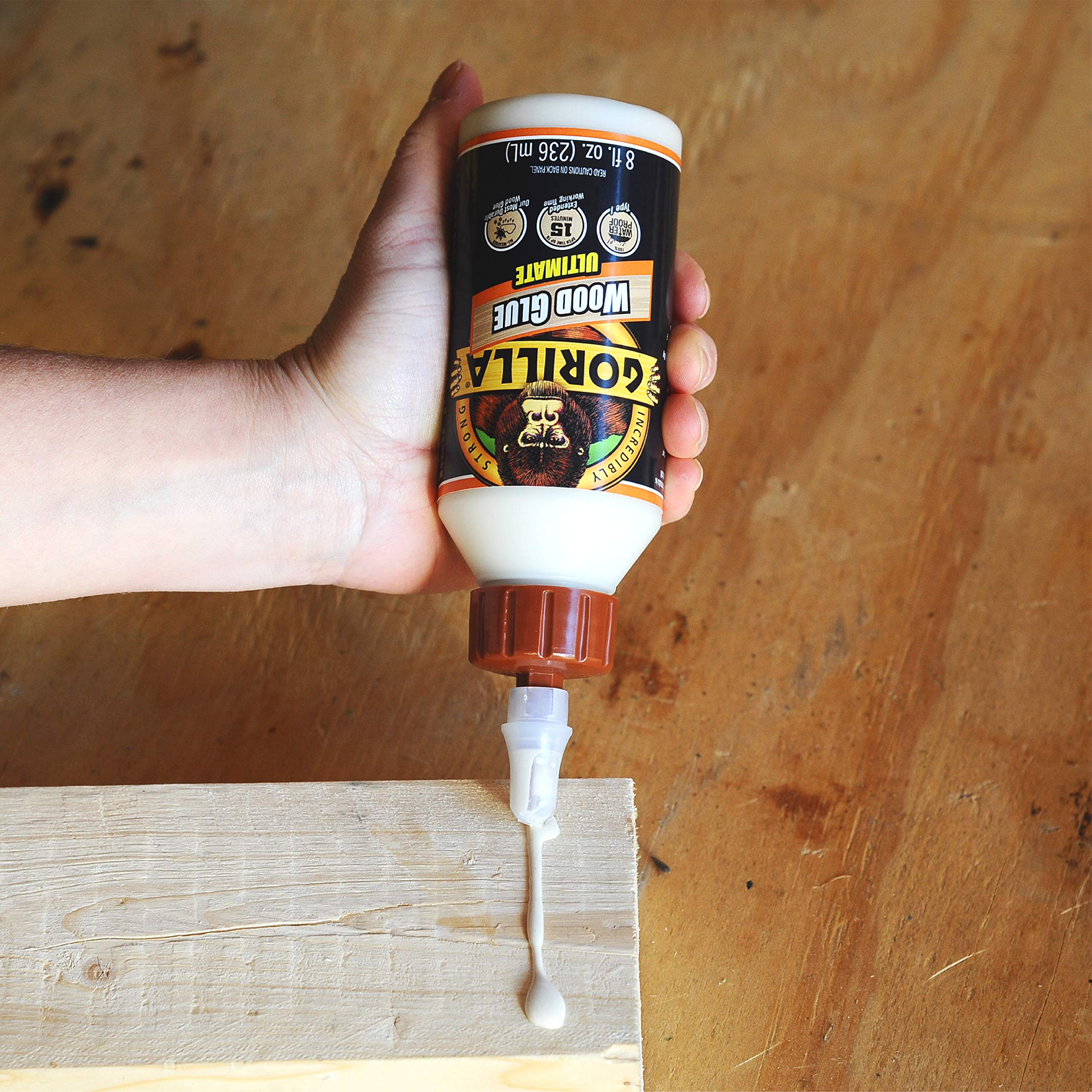 Gorilla Ultimate Waterproof Wood Glue, Natural Wood Color, 8 Ounce (Pack of 6) - Waterproof for Indoor or Outdoor Projects and Repairs - Image 4