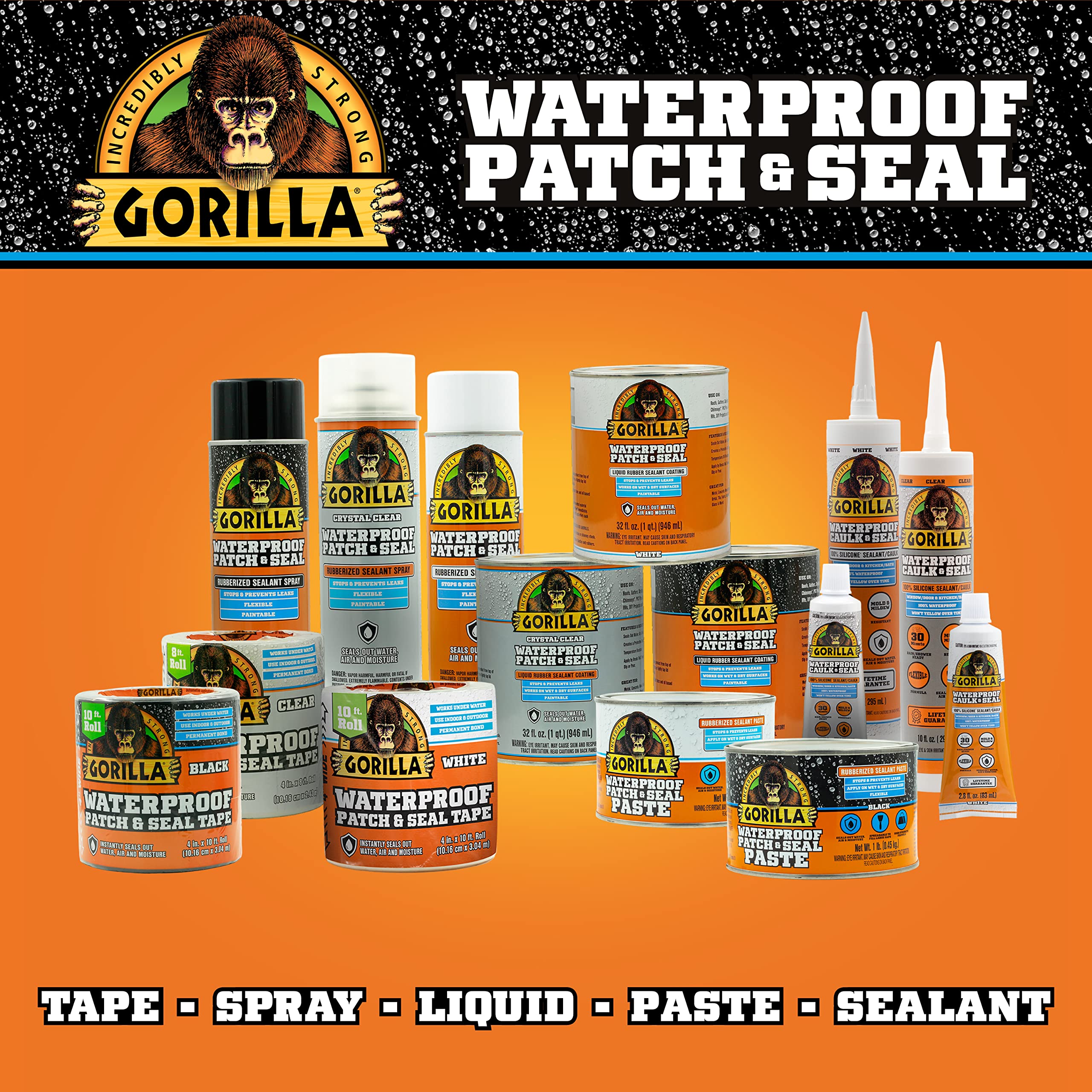 Gorilla Patch & Seal Liquid Rubber Waterproof Sealant, Crystal Clear, 32 Ounce (Pack of 1) - Seals Out Water, Air, and Moisture - Image 8