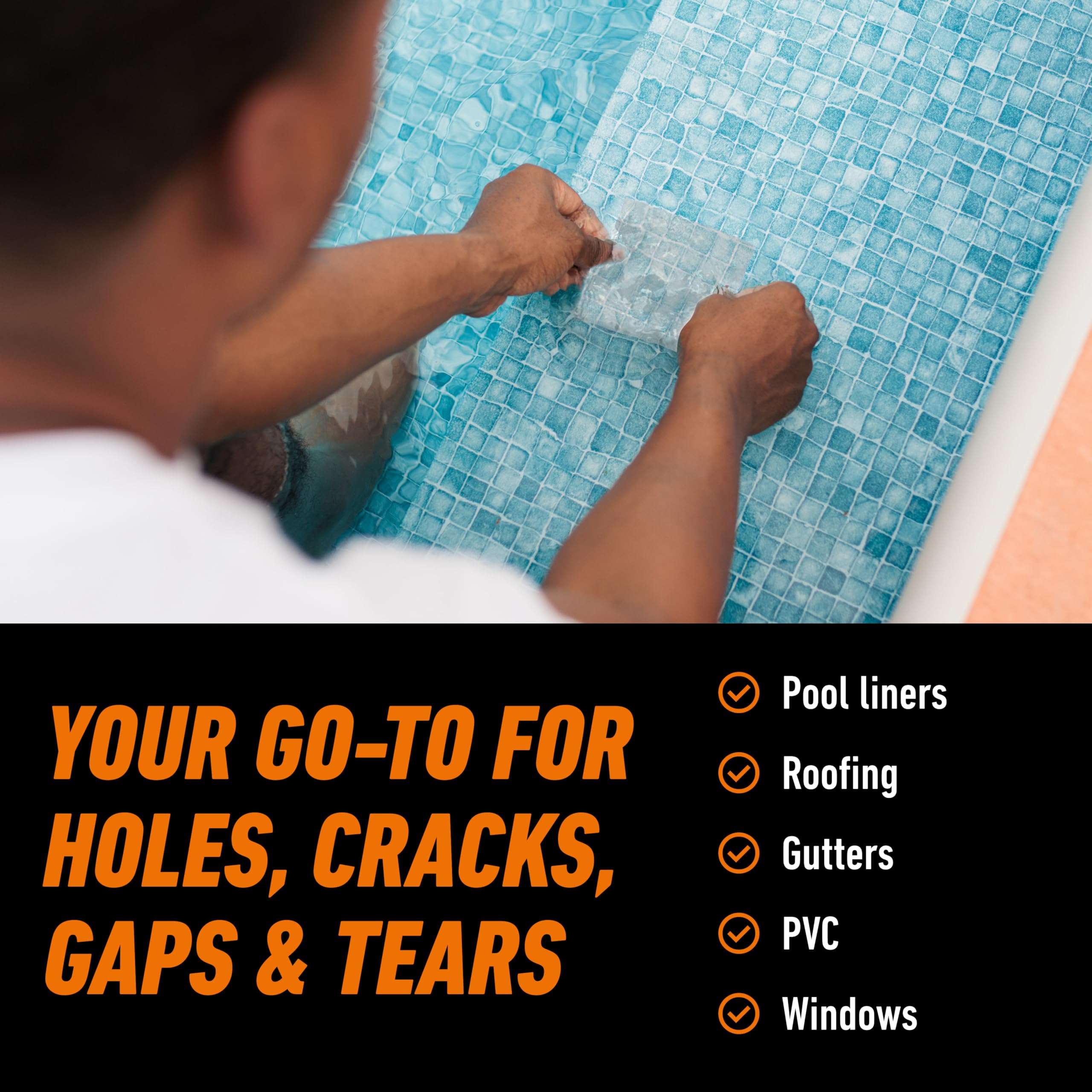 Gorilla Waterproof Patch & Seal Tape, Clear Tape, 4" x 8' (Pack of 2) - Permanent Weather Resistant Seal for Leaks and Repairs - Image 7