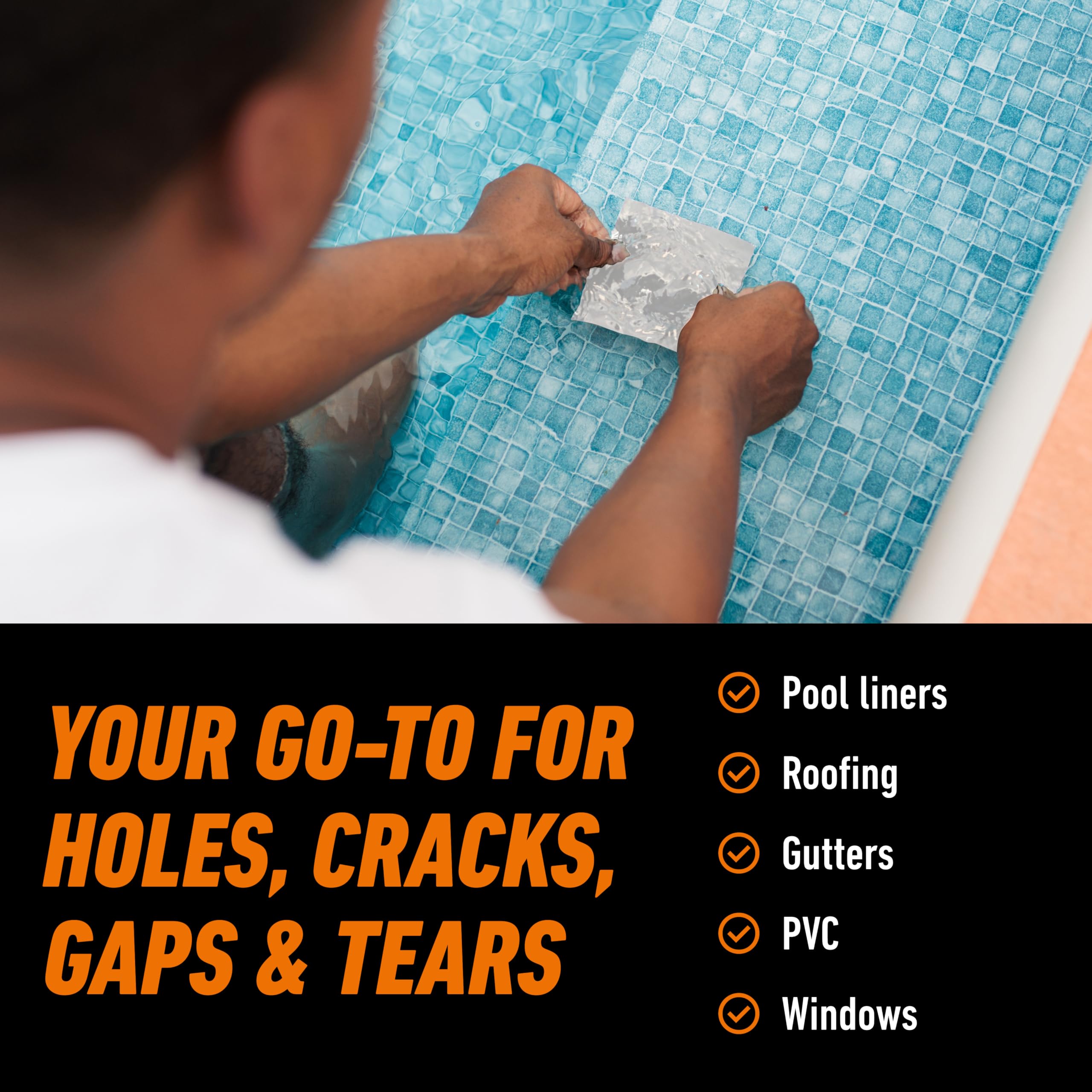 Gorilla Waterproof Patch & Seal Tape, White Tape, 4" x 10' (Pack of 2) - Permanent Weather Resistant Seal for Leaks and Repairs - Image 7