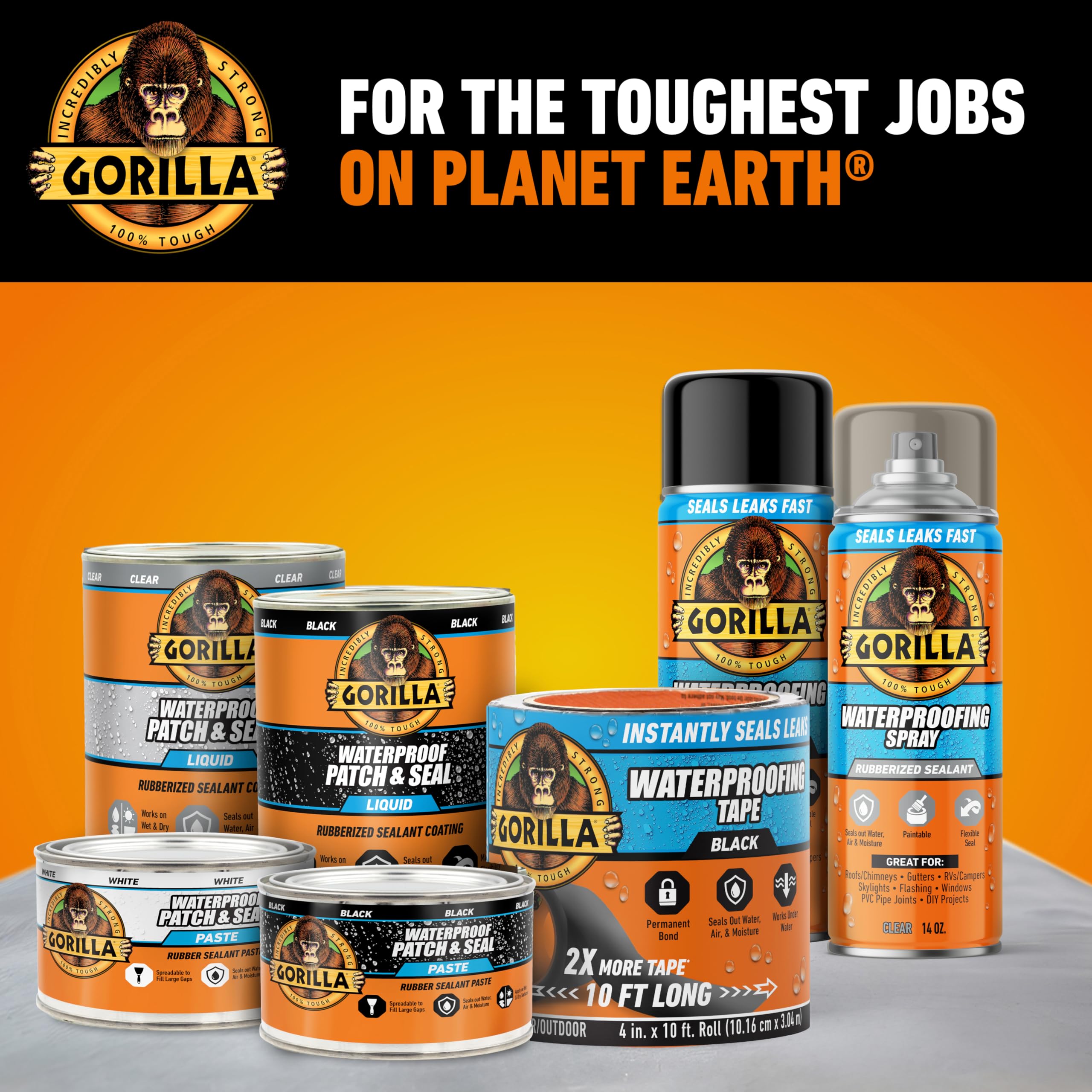 Gorilla Waterproof Patch & Seal Tape, White Tape, 4" x 10' (Pack of 2) - Permanent Weather Resistant Seal for Leaks and Repairs - Image 8