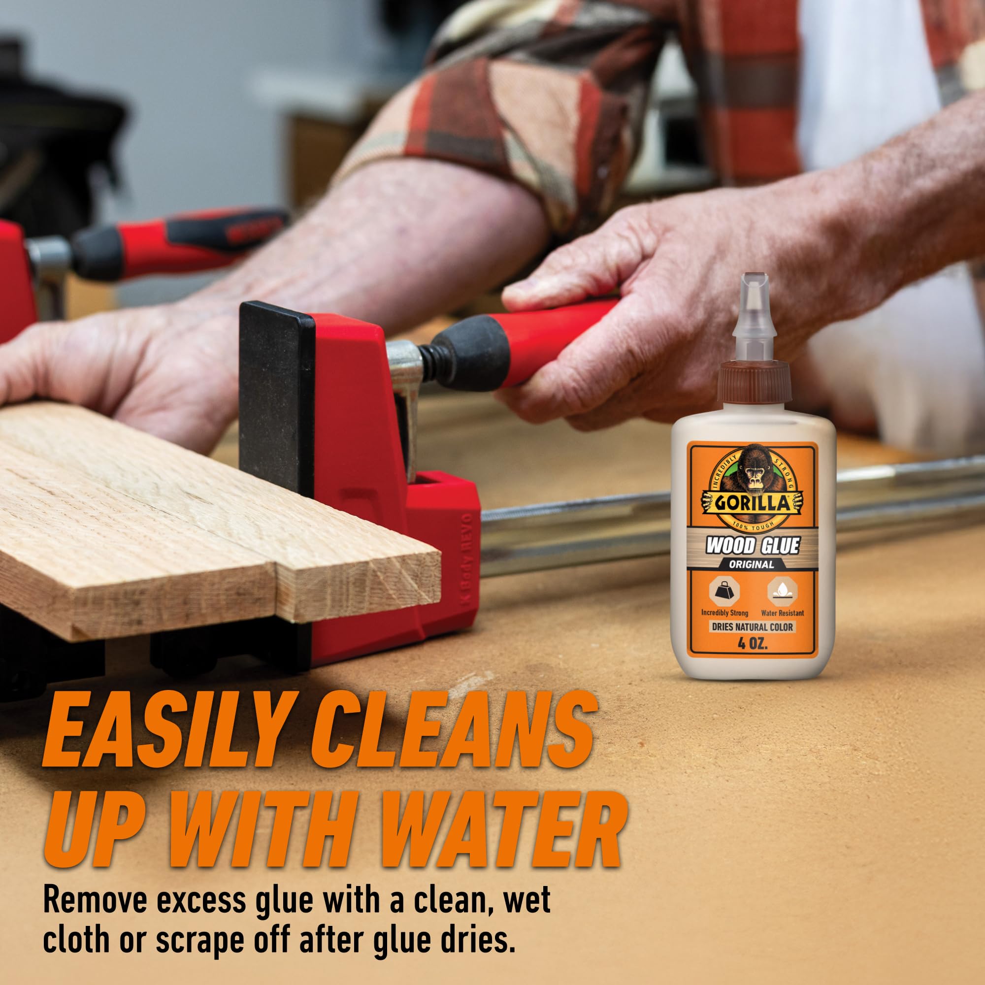Gorilla Wood Glue, Natural Wood Color, 4 Ounce Bottle (Pack of 2) - Water Resistant for Indoor or Outdoor Projects and Repairs - Image 4